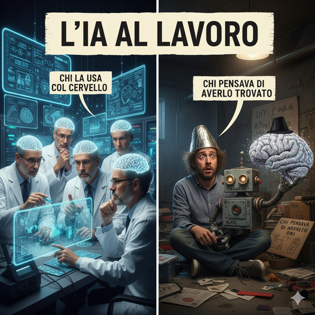 L'IA al lavoro: chi la usa col cervello e chi pensava di averlo trovato